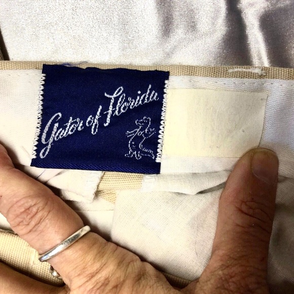 3/$32 VTG 70s GATOR of FLORIDA Khaki Straight Leg Chino Style Dress Pants 28/31 - Picture 9 of 10